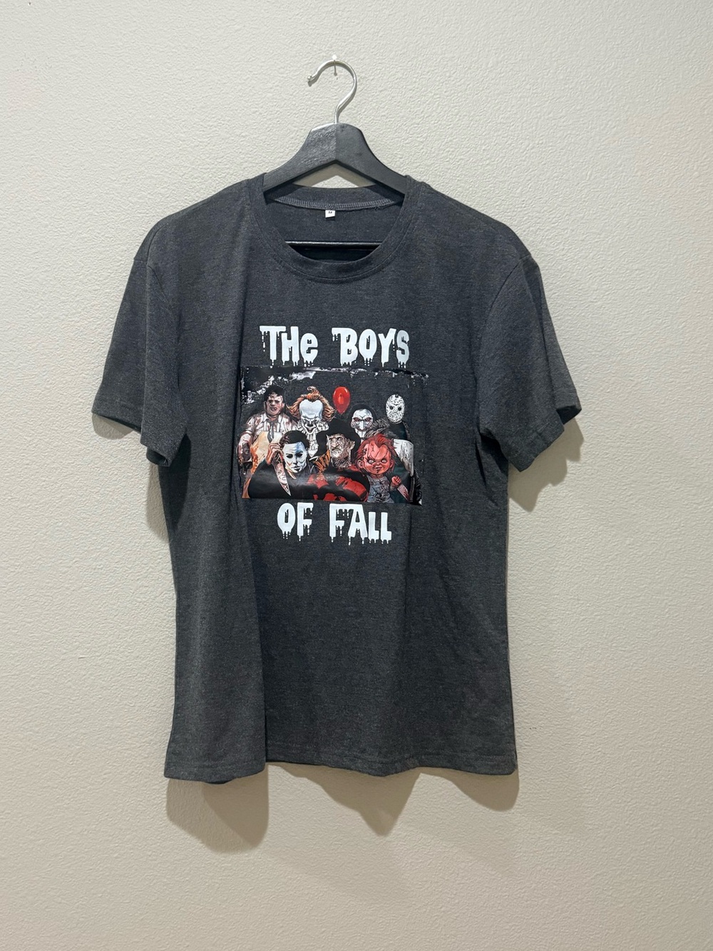 The Boys Of Fall Spooky Halloween Graphic Short Sleeve Top Size M